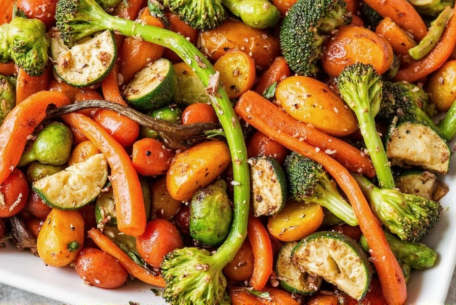 Tossing seasoned vegetables in a bowl