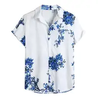 

Free Shipping Hawaiian Printed Casual Loose Beach Top Men's Shirts