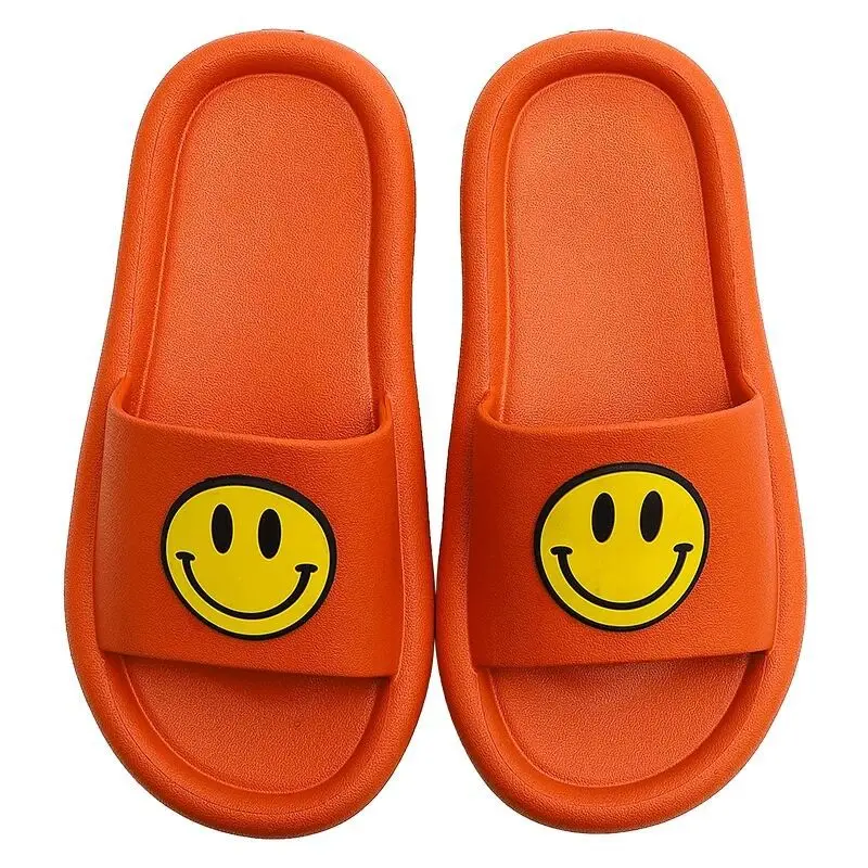 

Summer New Cartoon Smile Indoor Home Children's Slippers Female Bathroom Couples Wear Smiley Parent-Child Sandals And Slippers, Customized color