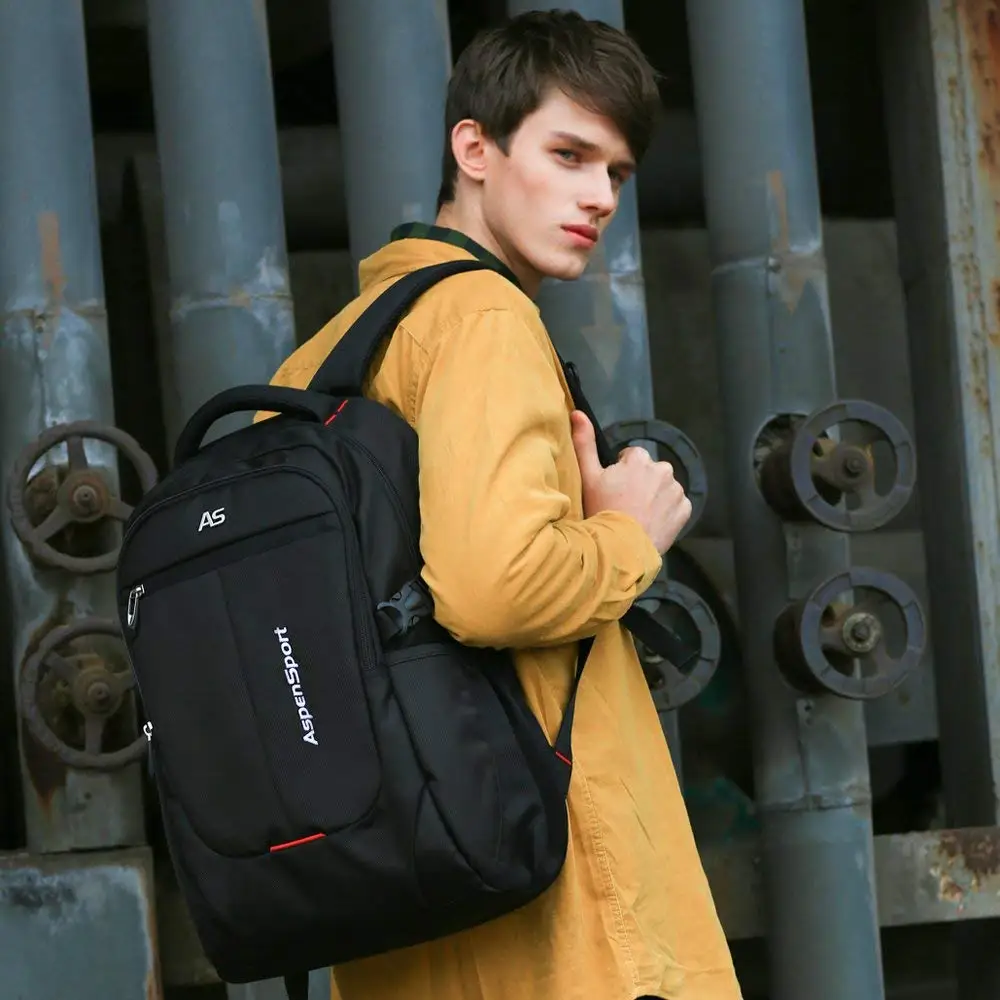 

ASPENSPORT hot design laptop backpack multifunction Minimalism teenager college school bag sport double shoulder backpack, Black,blue,grey,black checked