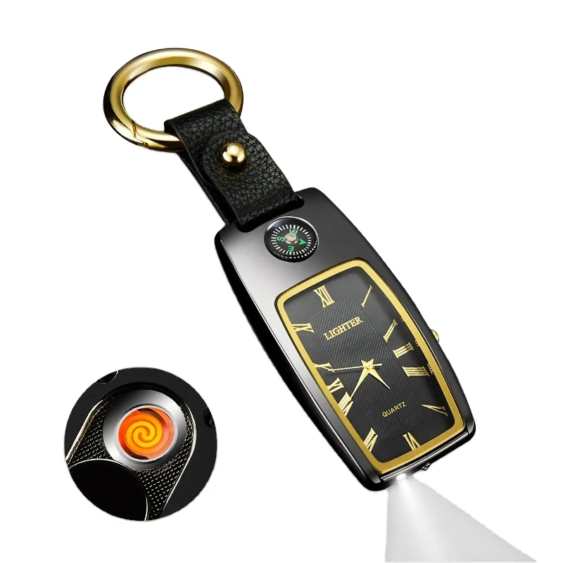 

Lovisle Tech Christmas Day Gift Mini Lighter With Flashlight And Compass Three-in-one Functions Buckle Keychain