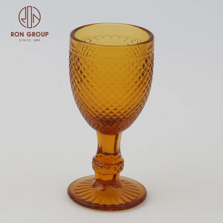 

wholesale 6 colors custom drinking 50ml small shot glasses wedding banquet party red wine glass goblets in stock, Amber/blue/smoke/green/burgundy/cyan