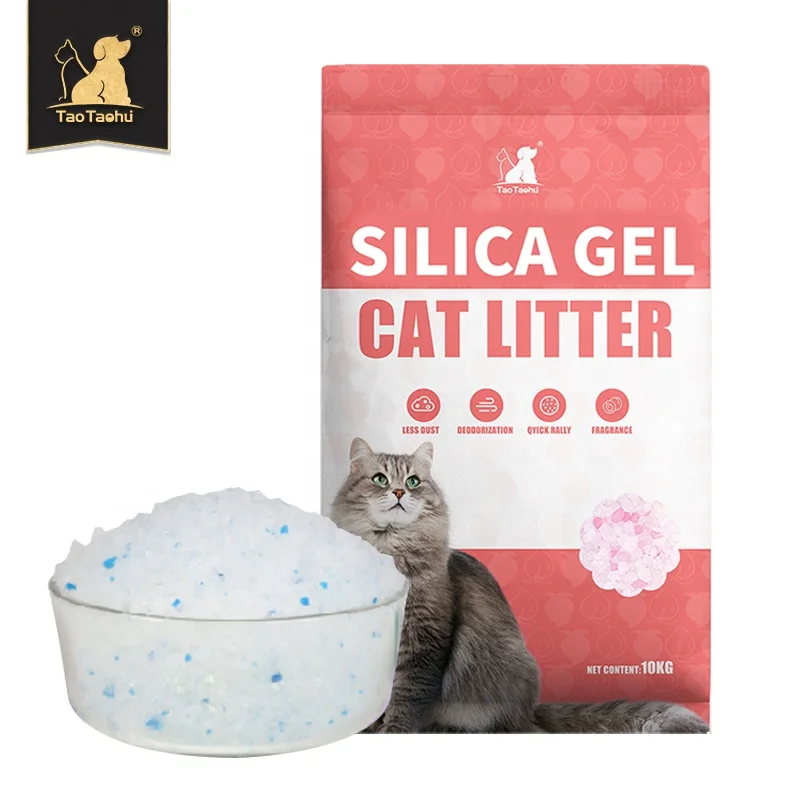

1-2.5mm Super Absorbent non clumping blue silica gel cat litter 3.8L Dust Free Colorful crystal cat litter, Blue,pink,green,white or custom