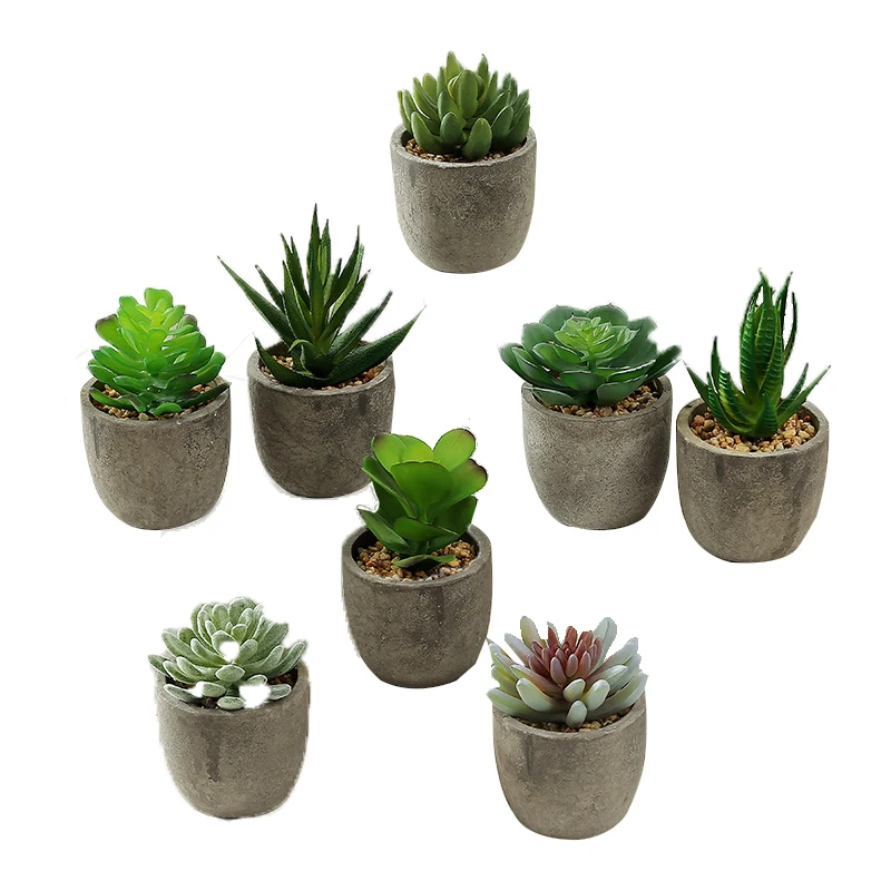 

Home office deco faux plant artificial succulent plants potted home simulation succulent plants, Green color