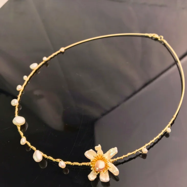 

jialin jewelry women 2020 handmade freshwater baroque Korea simple short wholesale pearl chocker necklace