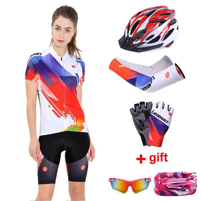 

Short Sleeves Cycling Outfits Women Bicycle Clothing Summer Pro Team Road Bike Clothes Ladies roupa de ciclismo Sets