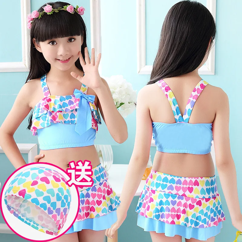 

Dropshipping Girl Swimwear kid 12 year old Cloth Swimsuit Child Swimming Teen Bikini Swimwear Suits Summer Beach Wear OEM Custom