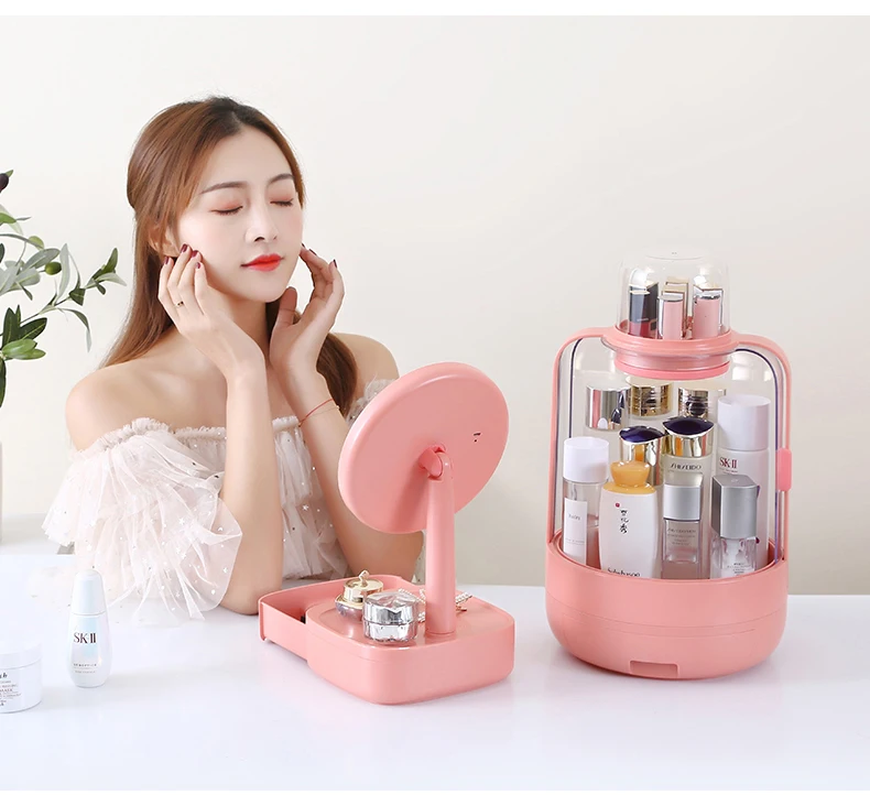 Customized Led Light Makeup Organizer Portable Cosmetic Storage Box