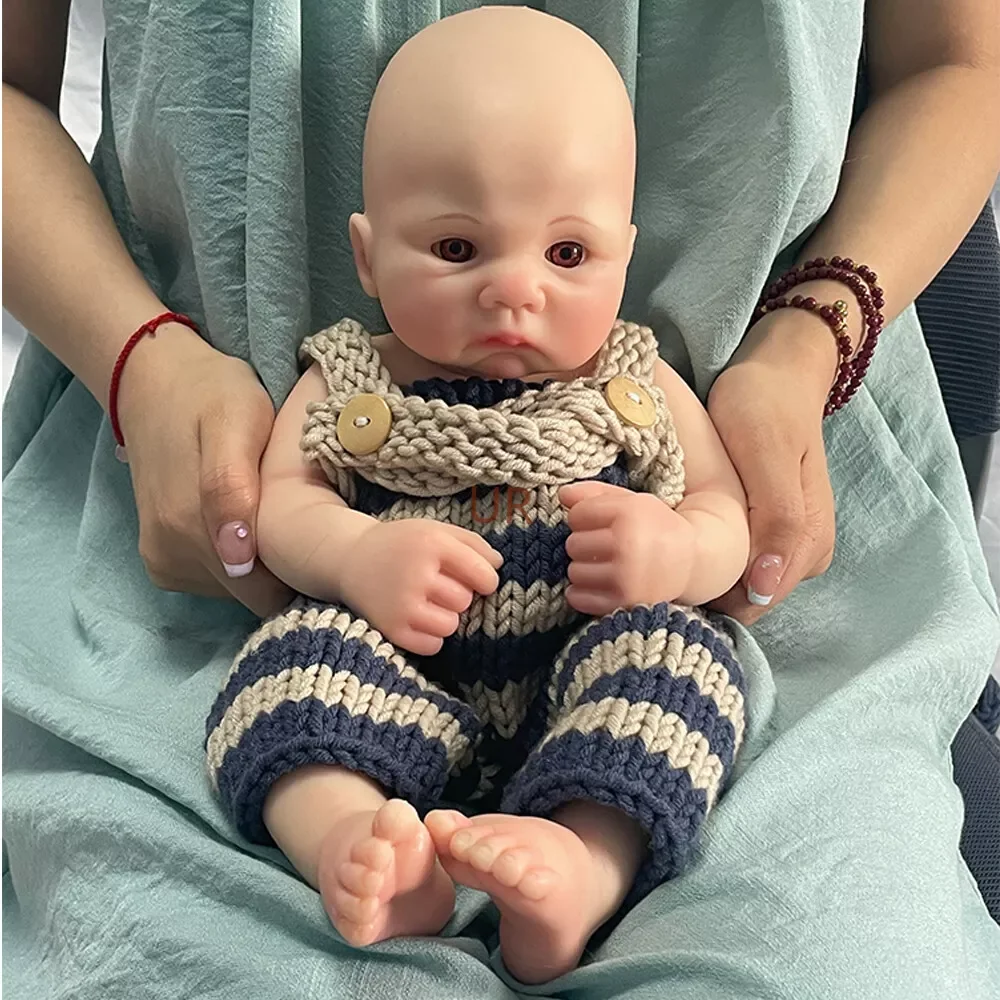 16 Inch Full Silicone Reborn Baby Doll 1:1 Simulation for Child Gifts Artist Sculpture Customized Color Collectibles Boy Preemy