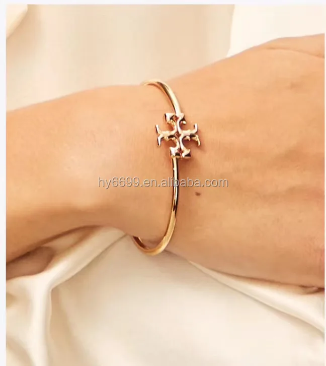 

Amazon Hot Selling 18k Gold Plated Bangles Cross Bracelets Jewelry For Women, Gold color