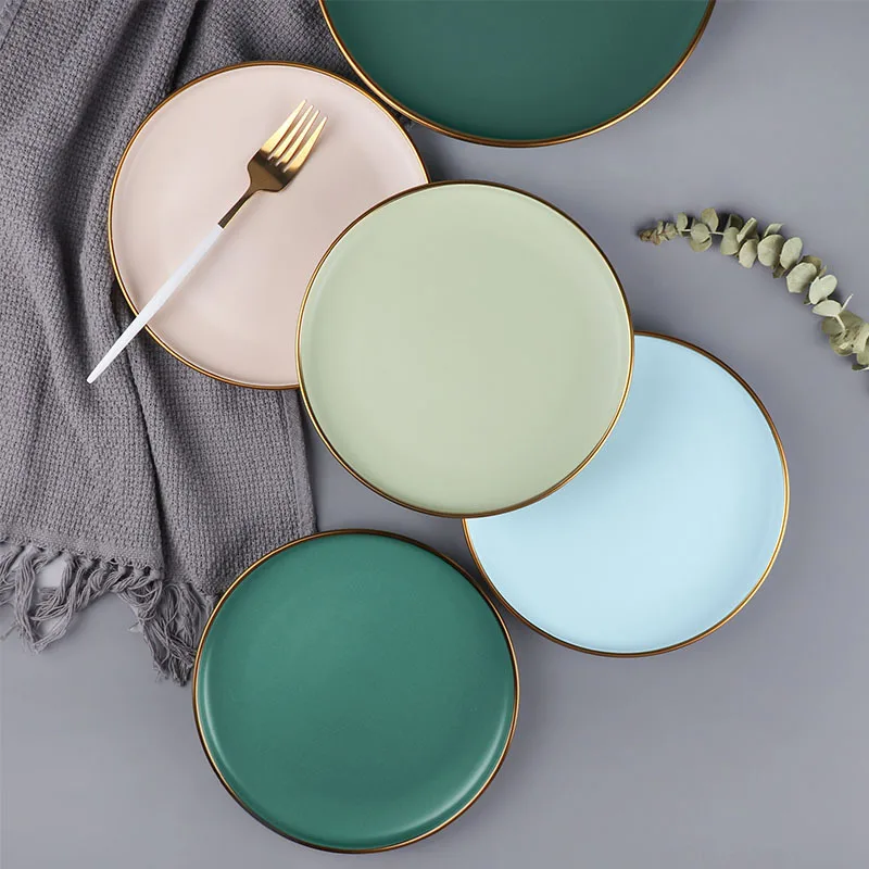 

8/10 inch Nordic ceramic dinning candy restaurant hotel dishes set dessert plate, As picture