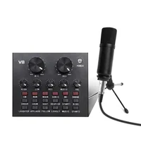 

Audio Mixer with Microphone Style Musical Mixer Instrument DJ Mixer with Sound Card