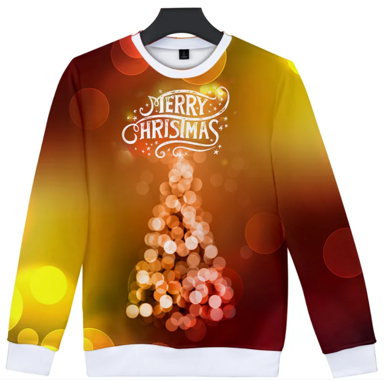 

Wholesale men and women Christmas Europe and the United States 3d printing hoodie round Sublimation Sweater