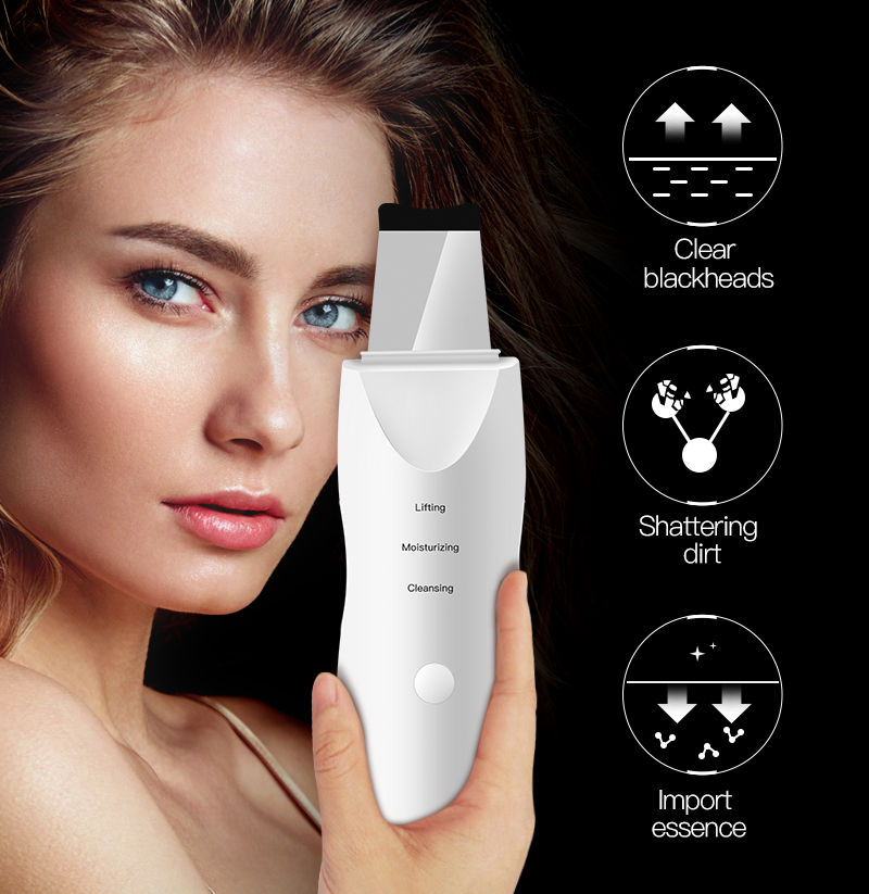 

2019 Popular mini beauty facial rejuvenation ultrasonic skin scrubber facial skin scrubber