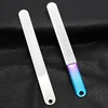 Stainless Steel Professional Double Sided Nail Emery file Grinding Buffer Manicure Nail Art Tools with rubber handle