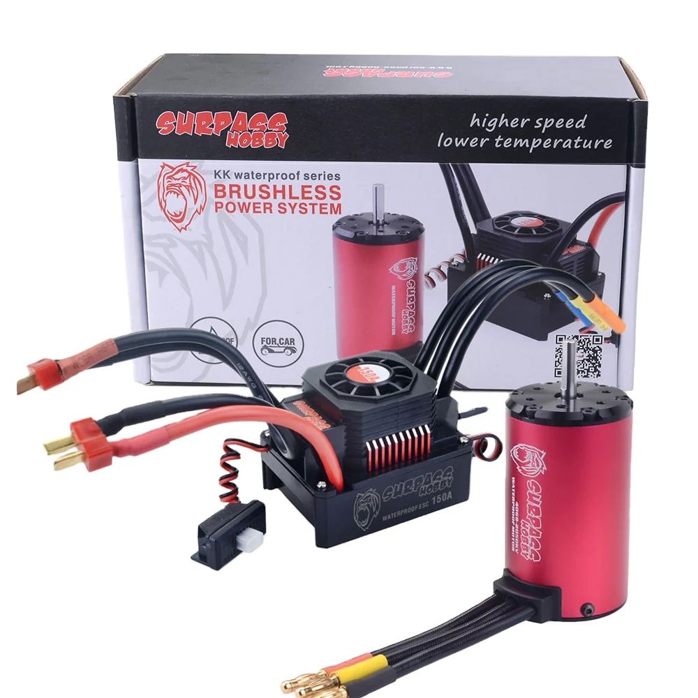 

SURPASS HOBBY KK Waterproof Combo 4068 2050KV 2650KV Brushless Motor w/120A 150A Brushless ESC for 1/8 RC Drift Racing Car