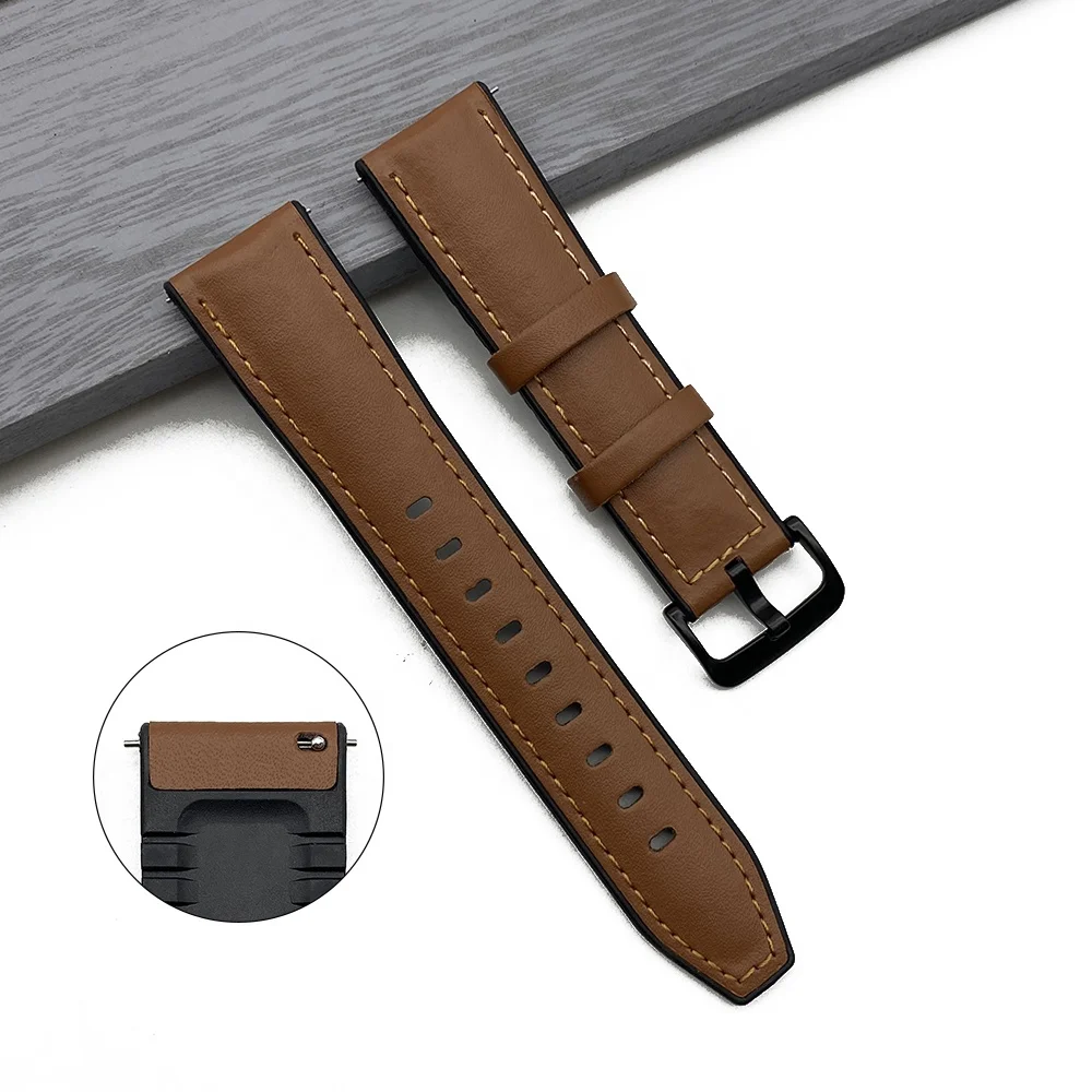 

Top Grain Calf Uhrenarmband Elite Silicone+Leather Watch Bands Premium Buckle Quick Release Leather Silicone Watch Straps, Per chart/customize