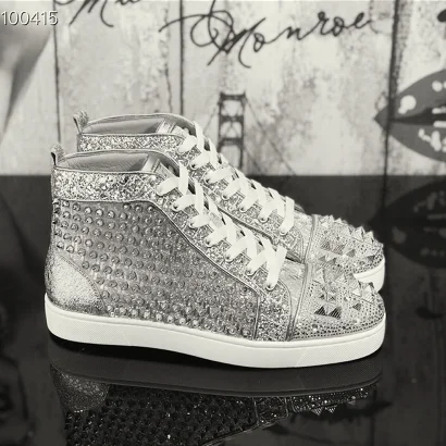 

CL 1:1 Top Quality Europe Luxury Women Fashion Sneaker Red Bottom Rivets Big Size Famous Brand Men Casual Shoes