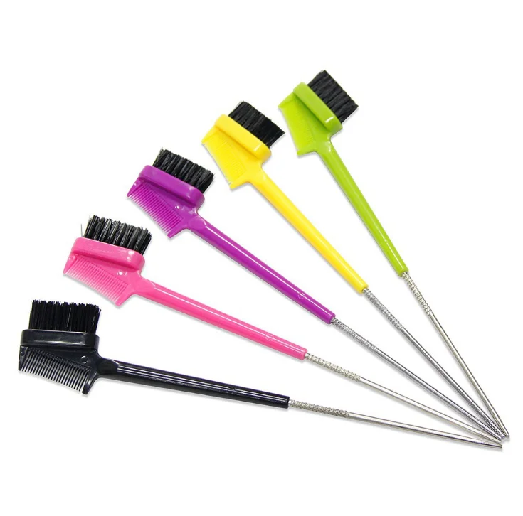 

Ready To Ship Custom Logo Edge Control Hair Brush Private Label Edges Hair Brush with Rat Tail Comb for Hair & Eyebrow, Any color