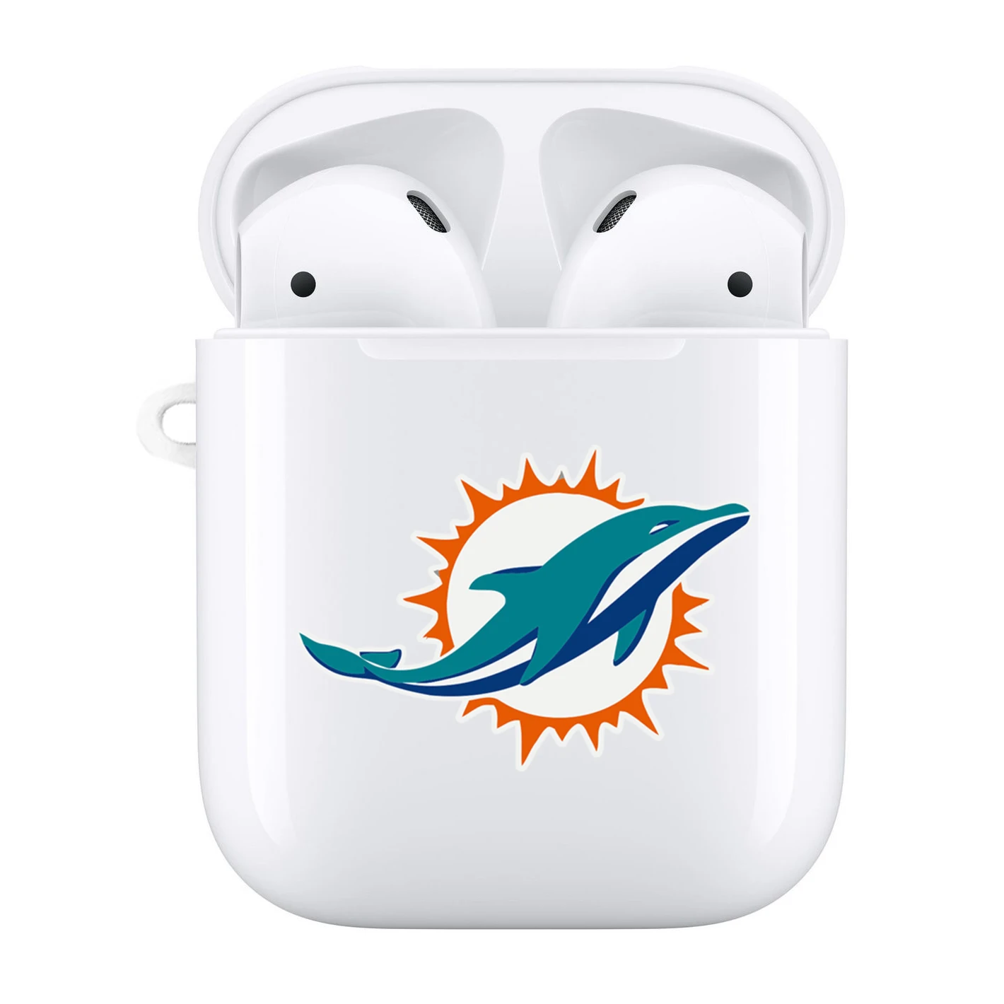 

Miami Dolphins AirPods Case Protective Cover Skin - NFL Logo Custom White Pc Hard Shell For Apple AirPods