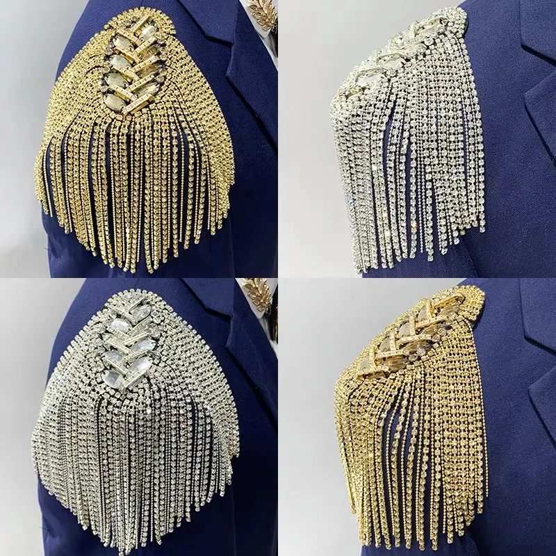 

W013 Sparkling Beaded bodice applique Rhinestone shoulder applique for wedding bridal dress, Gold,rsilver