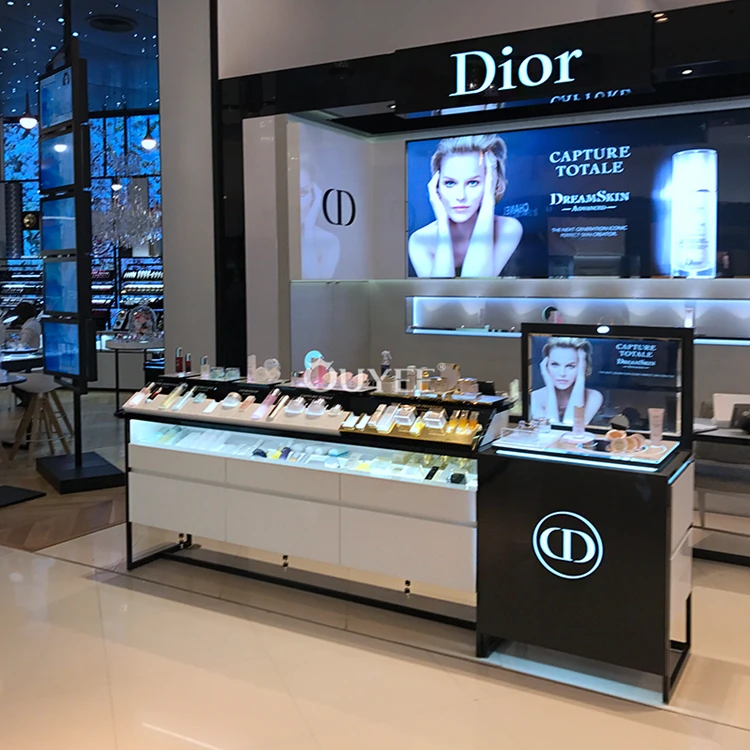 Mall Cosmetic Kiosk Acrylic Cosmetic Rack Glass Cosmetic Shop Counter