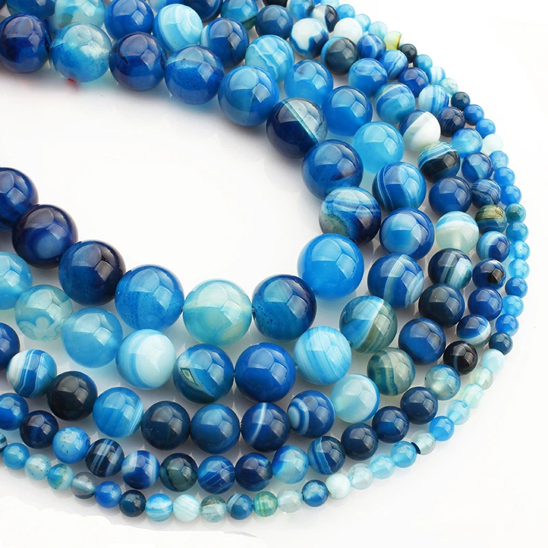 

XuQian 6/8/10/12/14MM Colorful Natural Loose Stone Beads For DIY Jewelry Making, Picture