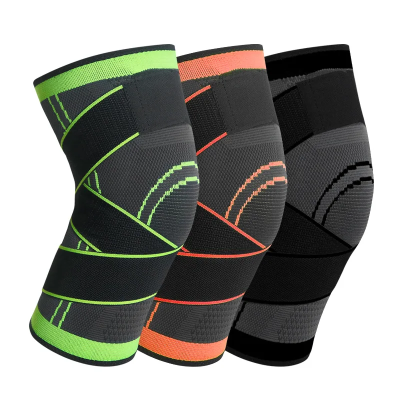 

Manufacturer Adjustable Elbow Sport Knee Pads Elastic Brace Compression Sleeve Pair Knee Support Power Knee Joint Support, Black,orange,green