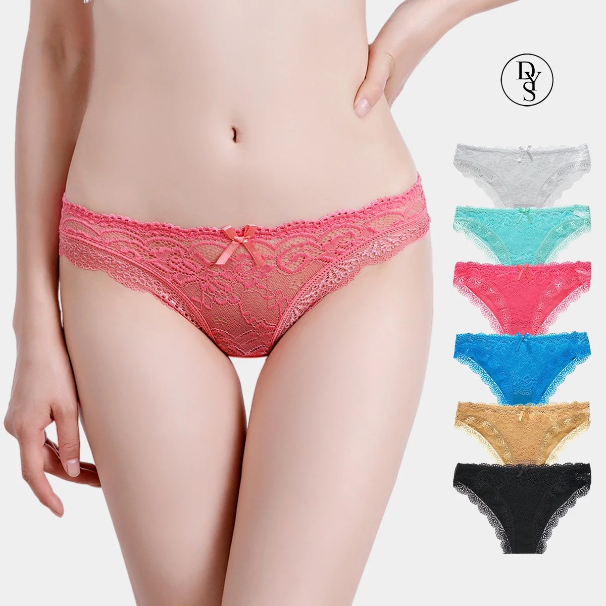 

Cheap Price Transparent Woman Sexy Cotton Pink Bikini Lace Underwear China Lingerie Panties Dozen, 6 colors