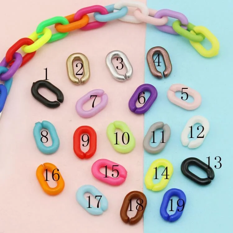 

Hot selling plastic acrylic U shape single link chain, Any color is available