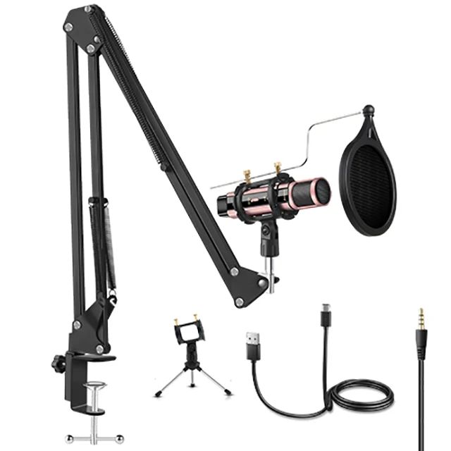 

Zealsound Professional Desktop Microphone Manufacturer Condenser USB Microphone Kit with stand for Recording and Podcasts
