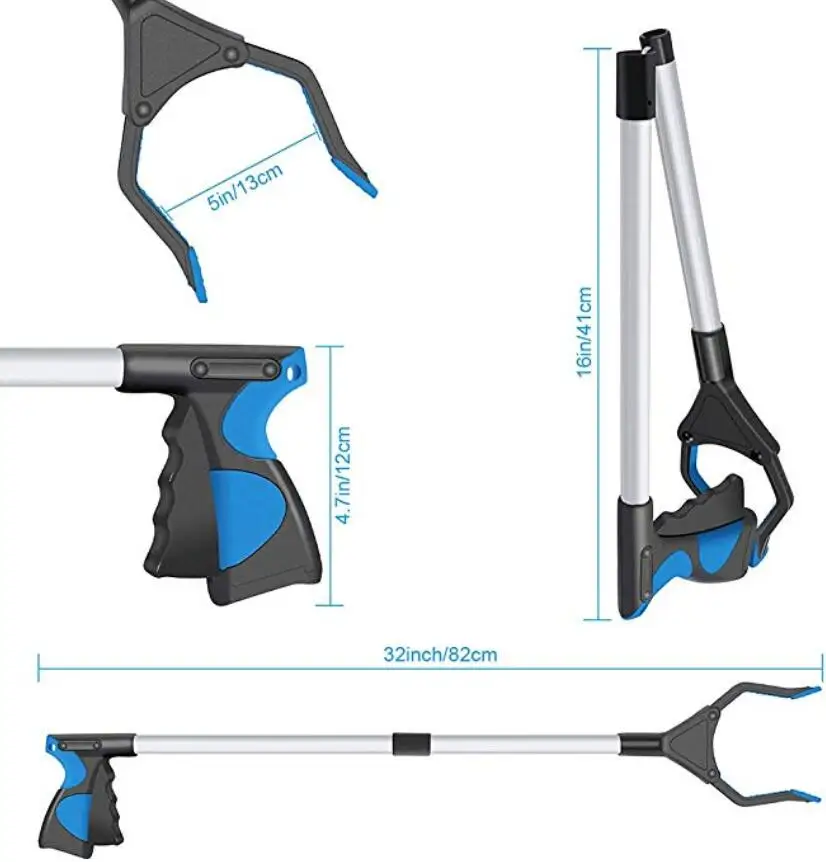 best sale cheap Foldable Gripper Kitchen Litter Reaching Picker Help Hand Tool Pick Up Grabber lightweight grabber