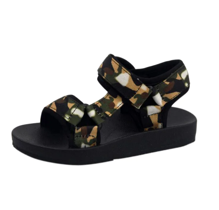 

custom logo kids boy soft PVC summer sandals shoes camouflage webbing fashion sandals boy, Pink/ivory