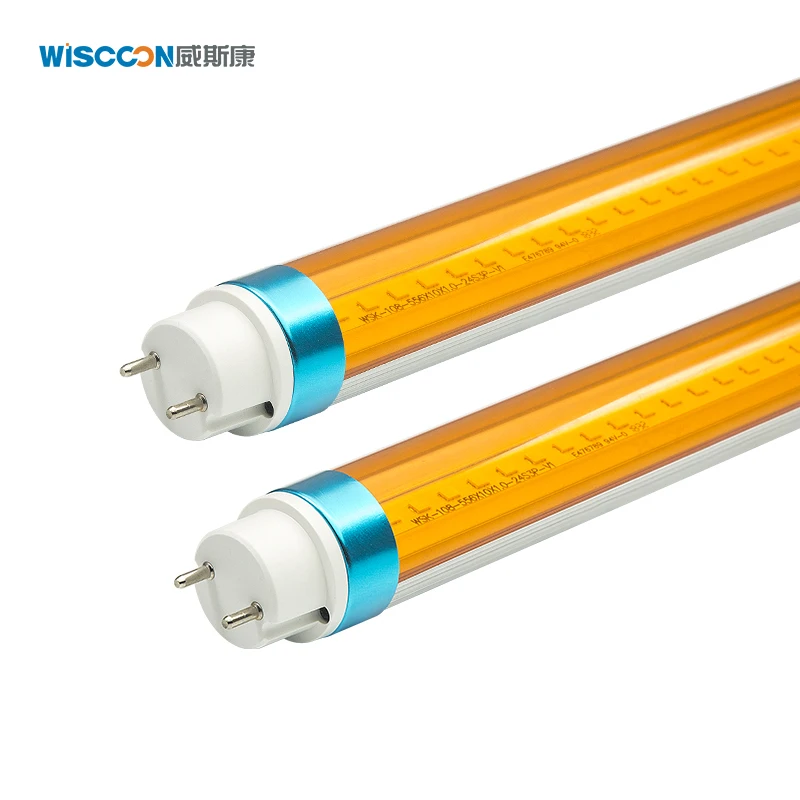 UV free LED Yellow tube light T8 600mm 900mm 1200mm 1500mm