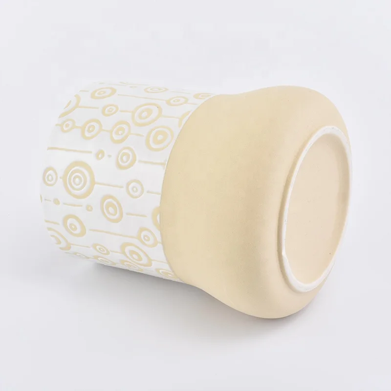 Modern Yellow glazed candle votive holders church ceramic vessels wedding occasion factory