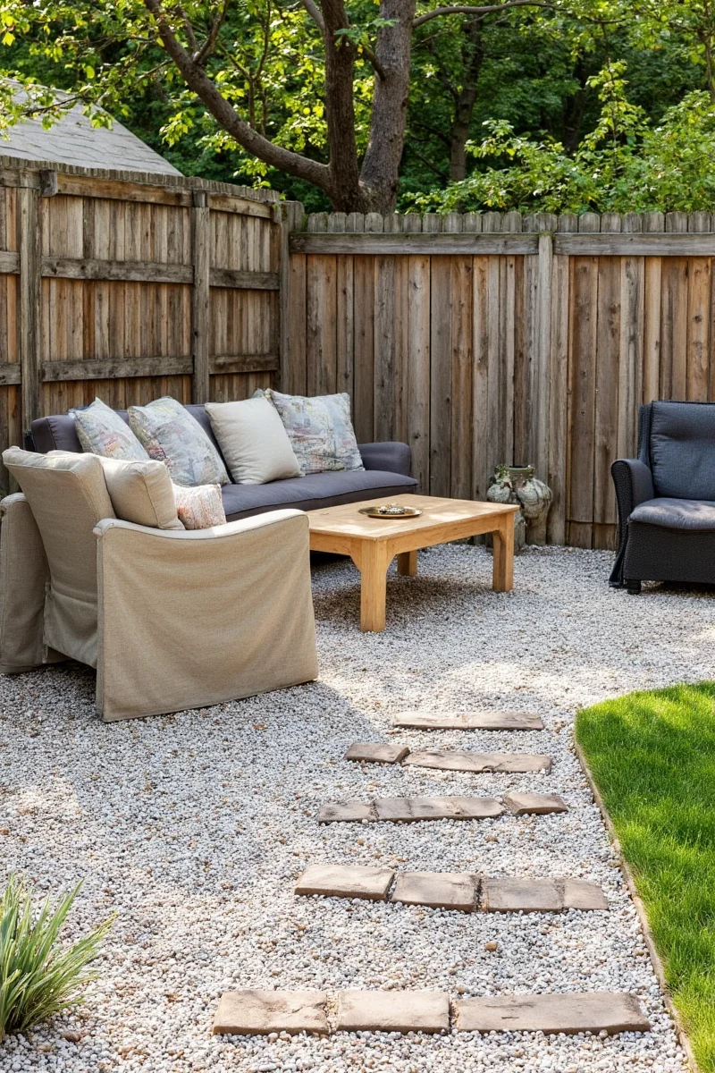 Colorful gravel contrast design
