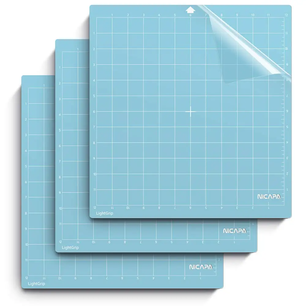 
Nicapa LightGrip Cutting Mat for Silhouette Cameo 4/3/2/1 (12x12 inch,3 Mats) Light Adhesive Sticky Quilting Cricket Cut Mats 