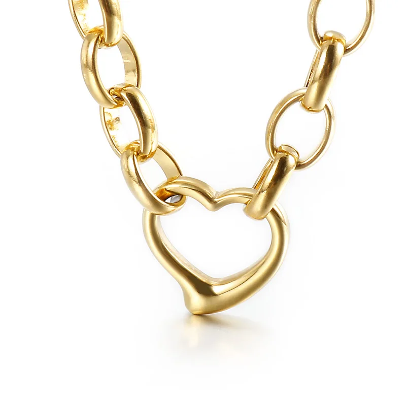 

Accessories Fashion Stainless Steel Chain Necklace Pendants Charms Heart Shape Necklace