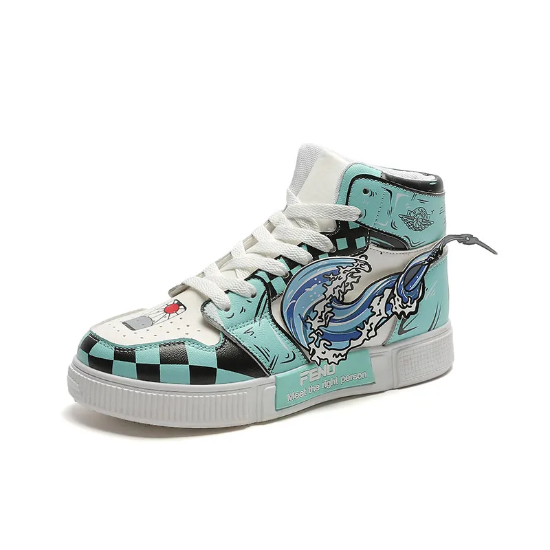 

High top cartoon ghost vanishing blade couple student board shoe tide shoe
