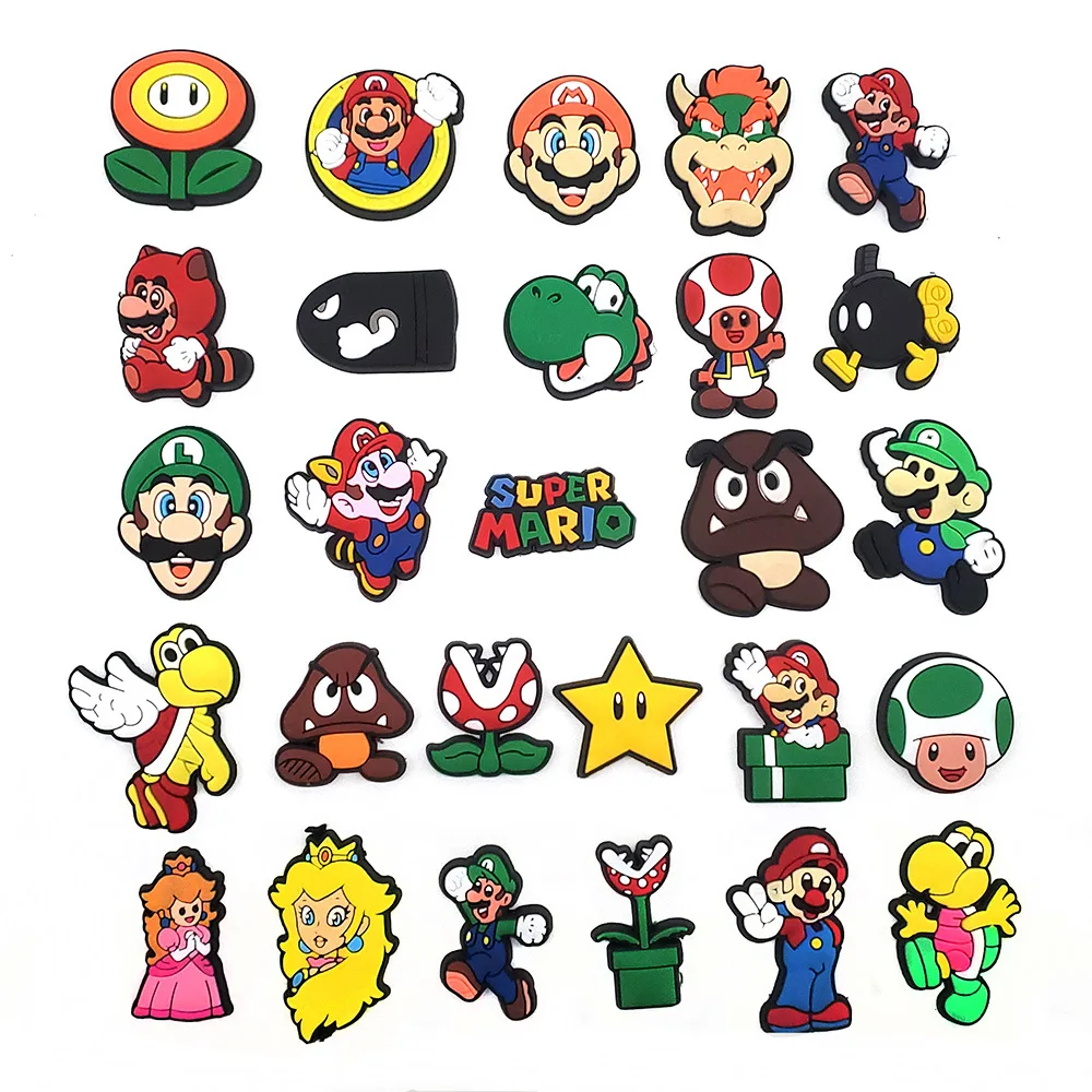 

Game croc charms custom pvc shoe lace charms custom Super Mario croc charms wholesale Via DHL/Fedex