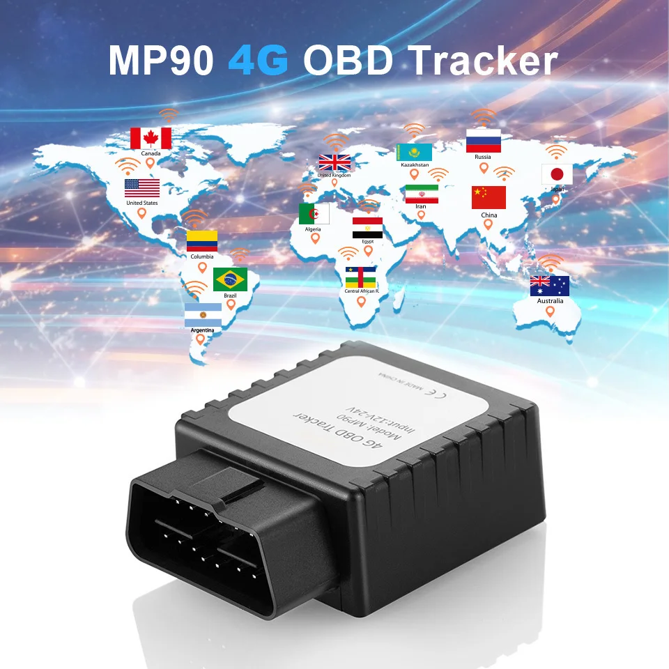 4g Gps Tracker Car Mini Gps Locator Obd Ii Plug Connector 1224v