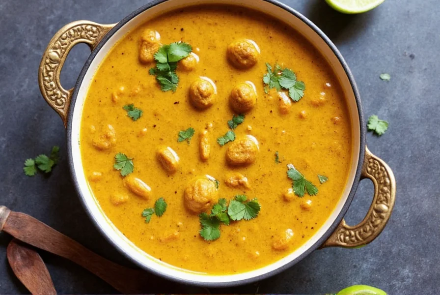 Homemade curry paste being blended in food processor