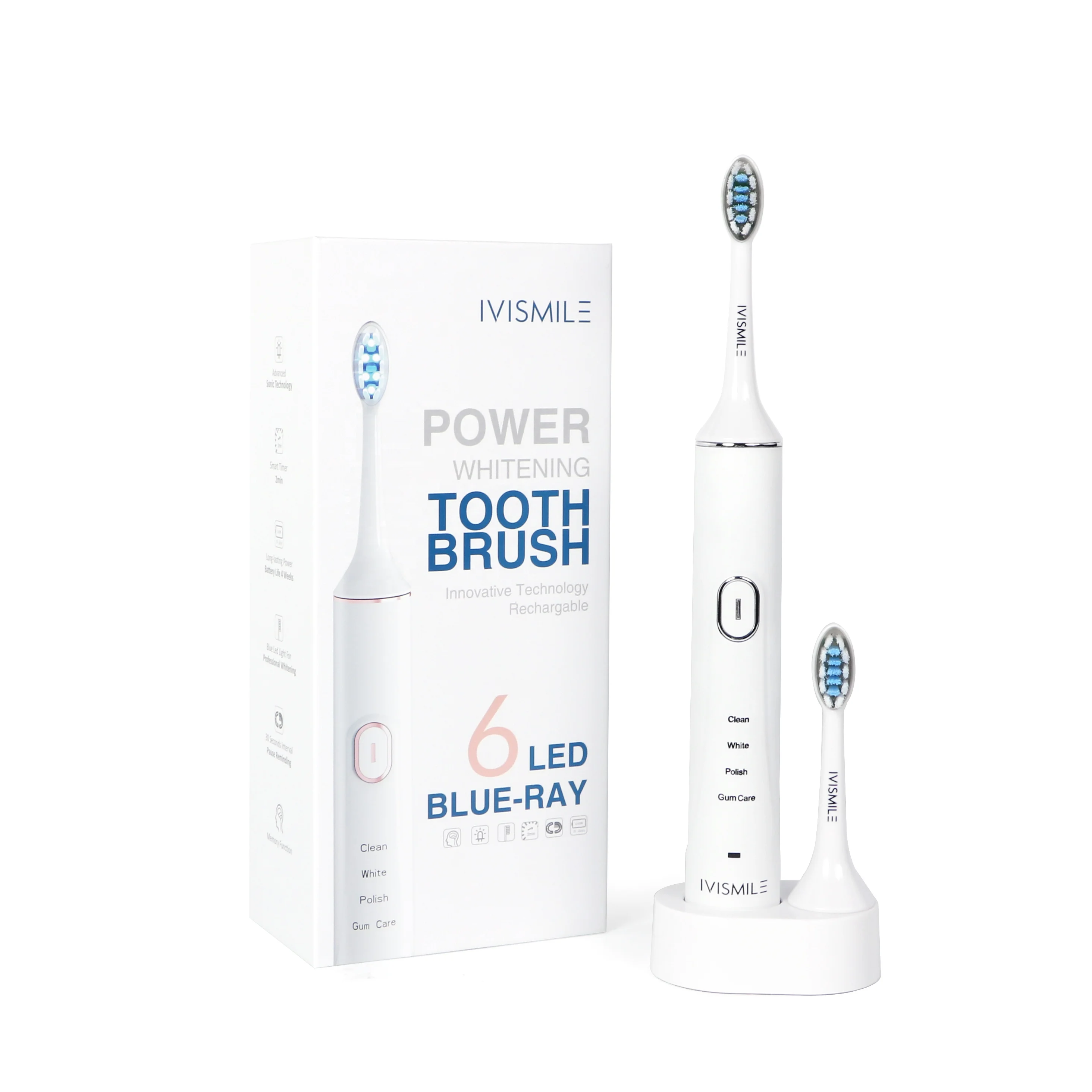 

IVISMILE Tooth Clean IPX7 Waterproof Food Grade Electric Toothbrush Private Logo