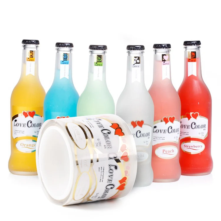 Custom Transparent Clear Labels For Glass Bottles Beverage Sticker Logo
