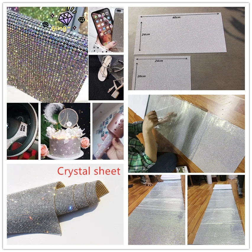 

Bling self adhesive adhesive back Patch crystal sticker glass diamond crystal sheet