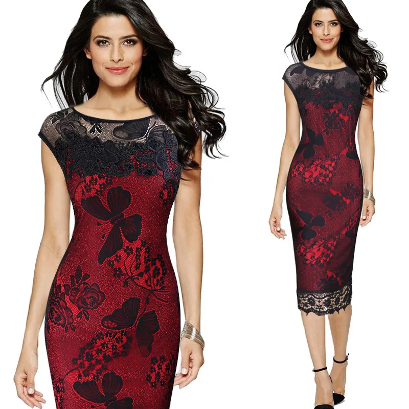 

Elegant Women's Lace Prom Dresses Plus Size Women Summer Casual Dresses 2021 Bodycon Sexy Dress, Picture