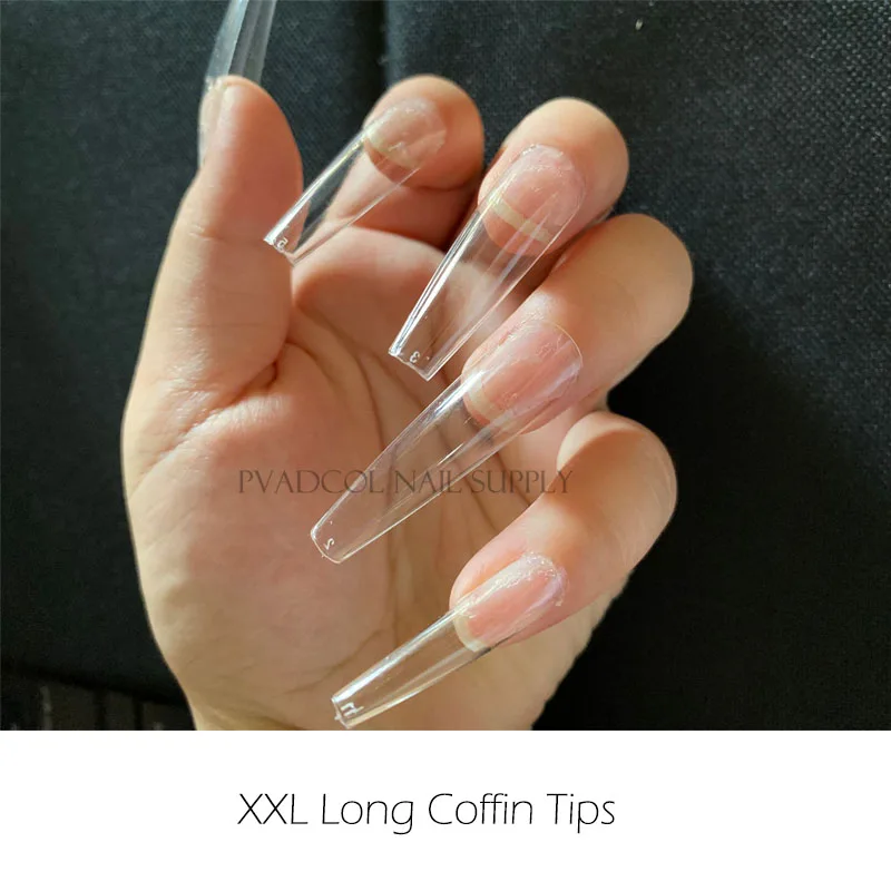 

XXL Extra Long Tapered Coffin False Nail Tips Full Cover Nails pretty Tip Press On Salon Manicure Supply