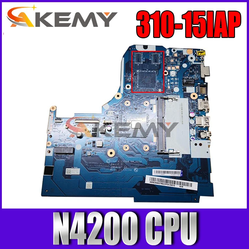

for Ideapad 310-15IAP Laptop Motherboard 80TT CPU:N4200 DDR3 CG414/CG514 NM-A851 FRU:5B20M52756 5B20M52758 100% Test Ok