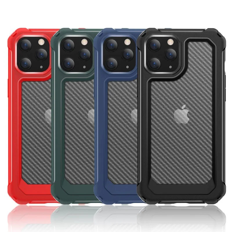 

New Design Shockproof Tpu Pc Mobile Phone Case For Iphone x xr xs 11, Carbon Fiber Armor Phone Cover For Iphone 12 mini po max, Multi