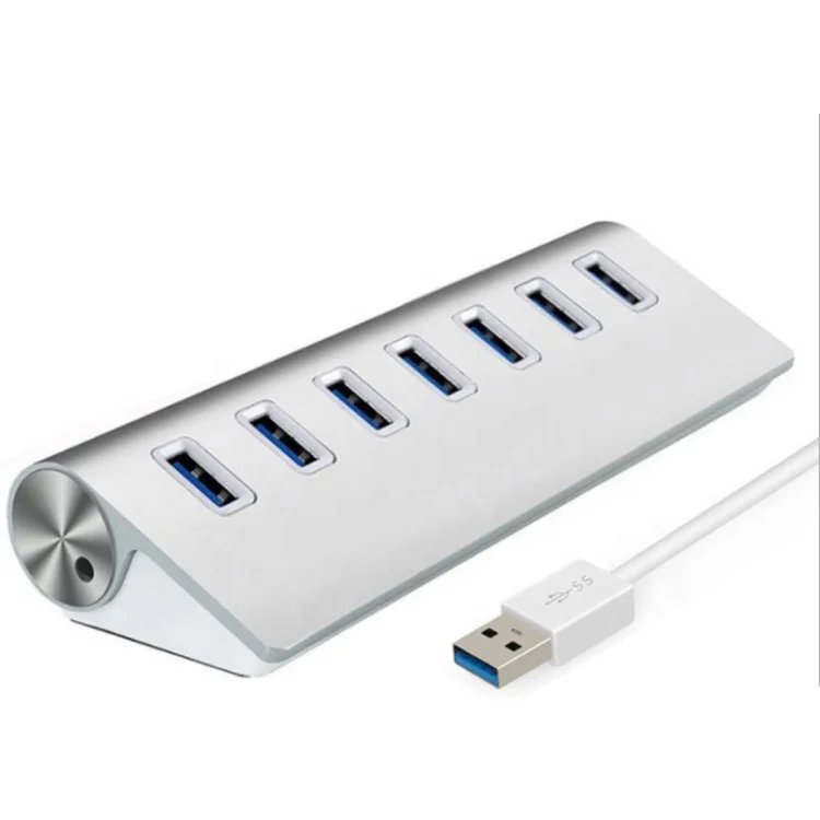 

7Port Aluminum USB 3.0 Hub for iMac, MacBook, Mac Mini, or any PC, Silver